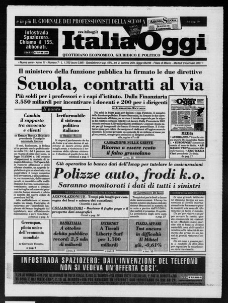 Italia oggi : quotidiano di economia finanza e politica